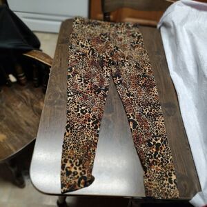New No Boundaries Brown Black Leopard Print Side Bar Leggings Size Junior L